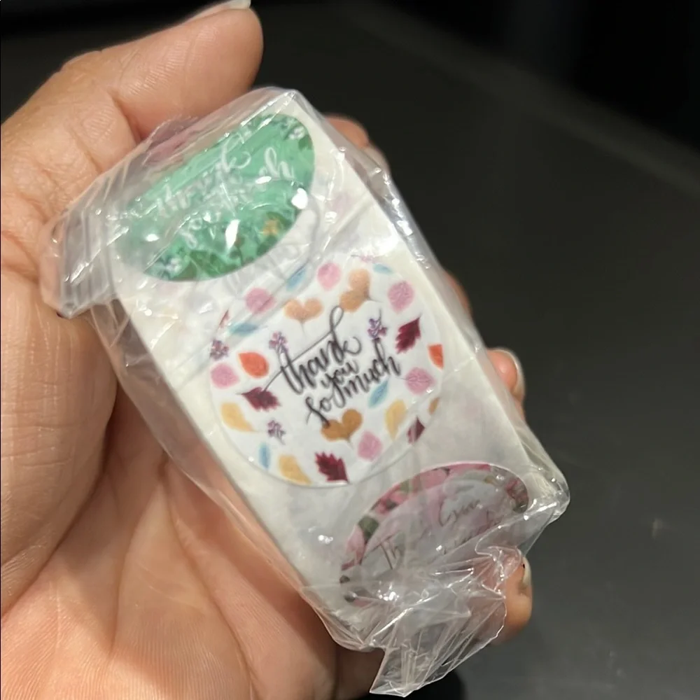 500 Thank You Floral Sticker Roll